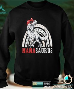 Mamasaurus T Rex Dinosaur Mama Saurus Rainbow Matching Women T Shirt