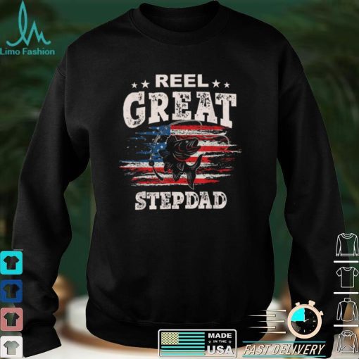 Mens Gift For Fathers Day Tee   Fishing Reel Great StepDad T Shirt