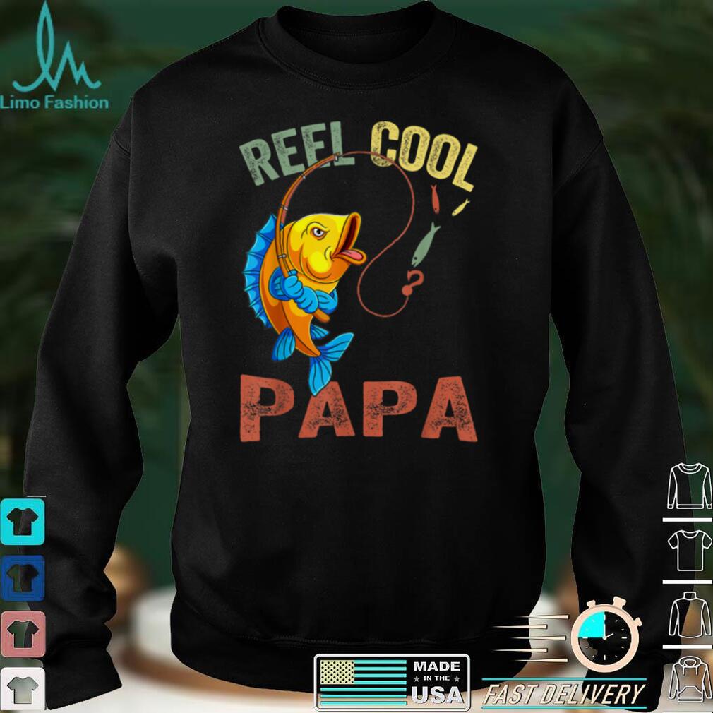 Mens Reel Cool Papa Fishing , Fun Fathers Day Fishermen T Shirt