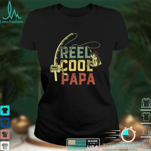 Mens Reel Cool Papa Fishing Shirts, Fun Fathers Day Fishermen T Shirt