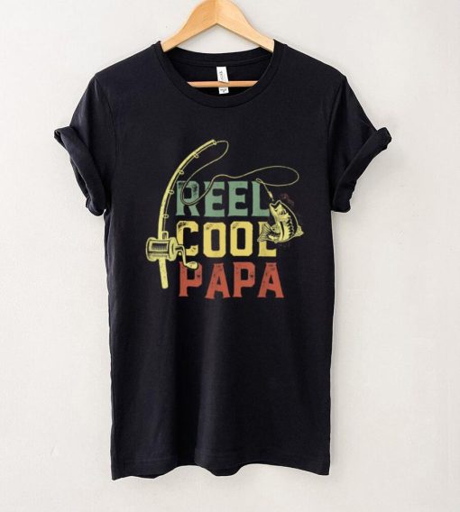 Mens Reel Cool Papa Fishing Shirts, Fun Fathers Day Fishermen T Shirt