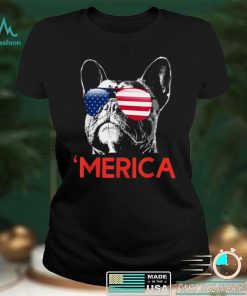 Merica French Bulldog American Flag 4th Of July Frenchie T Shirt