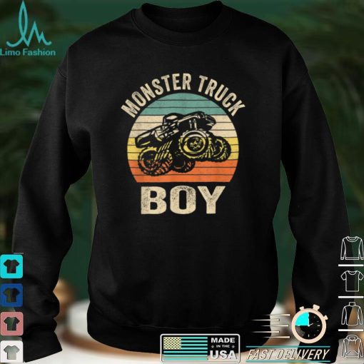 Monster Truck Boy Kids Retro Vintage Monster Truck T Shirt