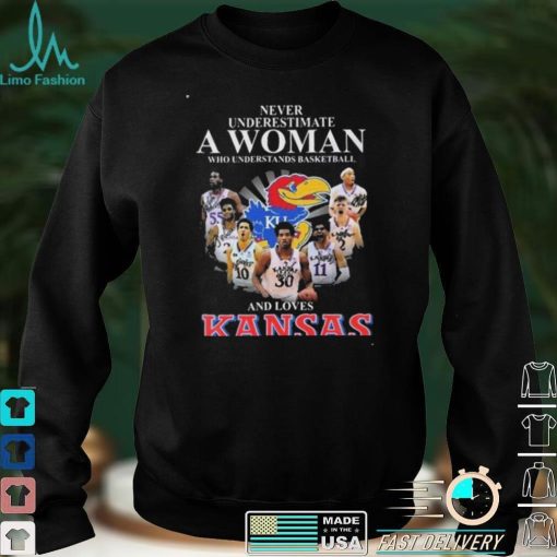 Never Underestimate A Women Love Kansas Shirt, Kansas Nation Champion T Shirt