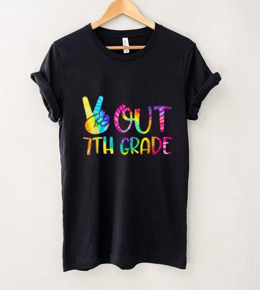 Peace Out 7th Grade Happy Last Day Of School Tie Dye Student T Shirt sweater shirt