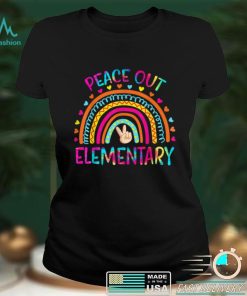 Peace Out Elementary Rainbow Last Day Of School Tie Dye T Shirt