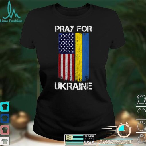 Pray For Ukraine US Ukraine Flag Vintage Support Ukrainian T Shirt