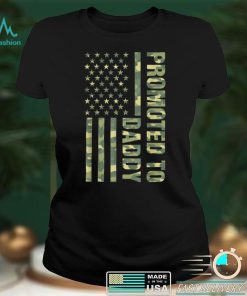 Promoted To Daddy American Flag Camo Fathers Day T Shirt