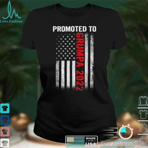 Promoted To Grumpa 2022 Fathers Day Patriotic USA Flag T ShirtA
