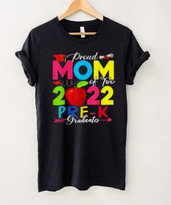 Proud Mom Of Two 2022 Pre K Graduates Funny Family Lover T Shirt tee