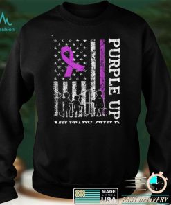 Purple Up For Military Kids Military Child Month USA Flag T Shirt