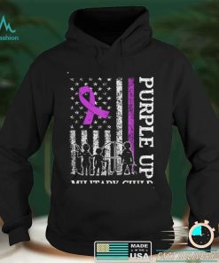 Purple Up For Military Kids Military Child Month USA Flag T Shirt