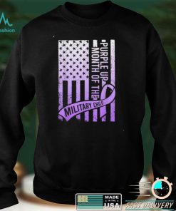 Purple Up Military Child Month Gradient USA Flag T Shirt