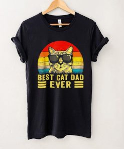 Retro Vintage Best Cat Dad Ever Bump Fit Father Day Gift T Shirt sweater shirt