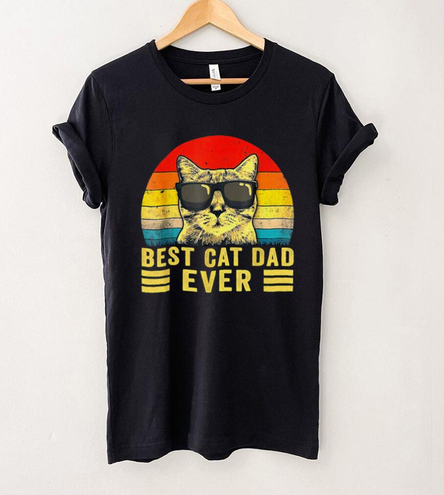 Retro Vintage Best Cat Dad Ever Bump Fit Father Day Gift T Shirt sweater shirt