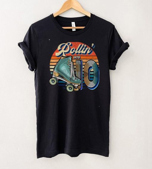 Rollin’ into 10 Roller Skating Rink 10th Birthday Party Girl T Shirt