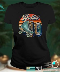 Rollin' into 10 Roller Skating Rink 10th Birthday Party Girl T Shirt