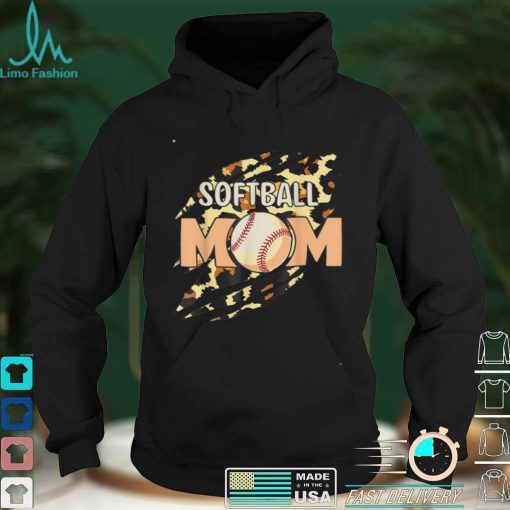 Softball Mom Leopard Baseball Sports Lovers Mother’s Day T Shirt