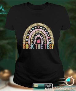 Test Day Rock The Test Teacher Funny Rainbow Testing Day T Shirt sweater shirt