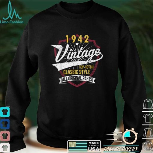 Turning 80 Birthday Decorations Men 80th BDay 1942 Birthday T Shirt sweater shirt