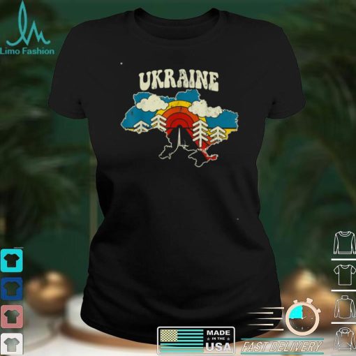 Ukraine Vintage Ukrainian Country Rainbow Retro 70s Map T Shirt