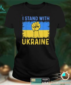 Ukrainian Flag Raised Fist I Stand With Ukraine Support T Shirt