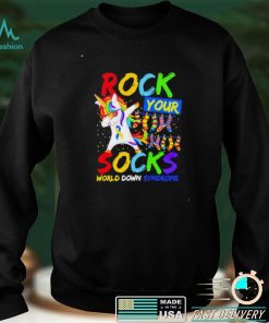 Unicorn Dabbing rock your socks world down syndrome shirt