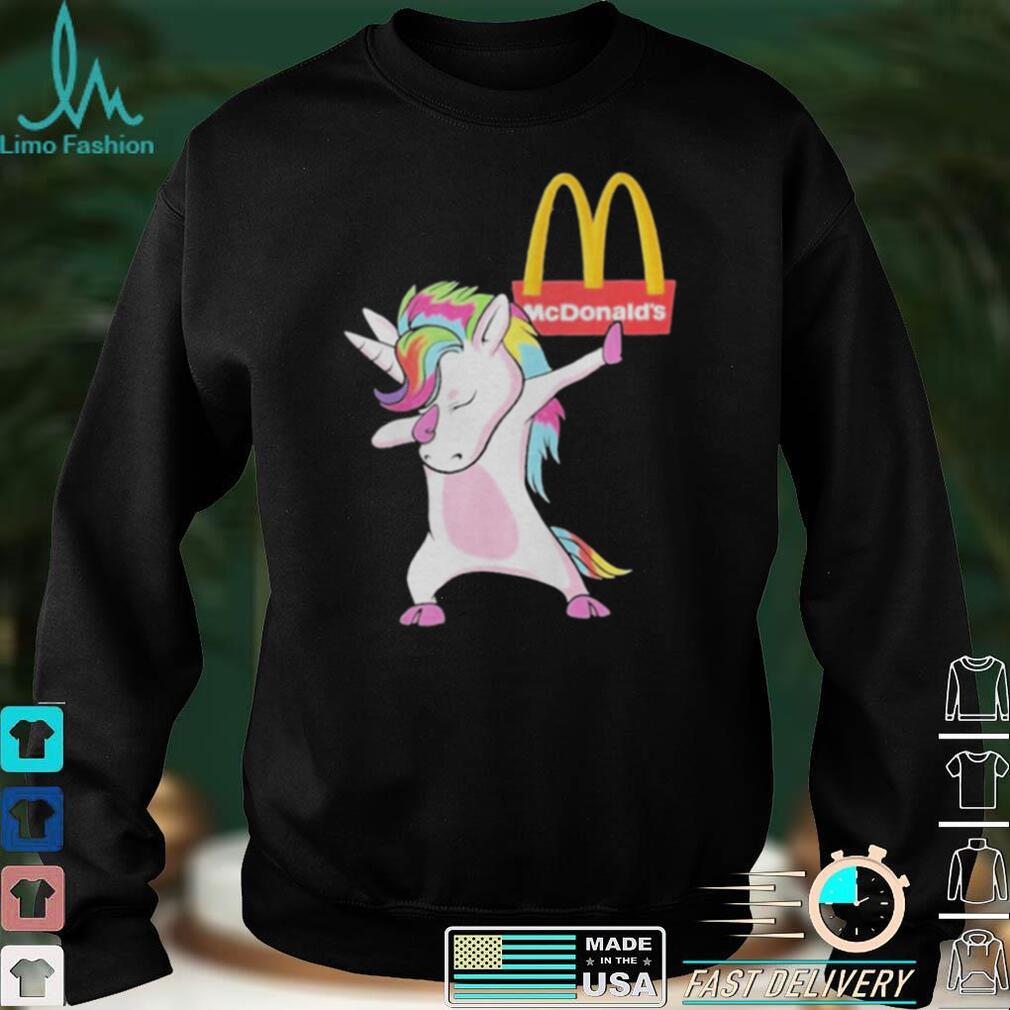 Unicorn mc donalds logo shirt