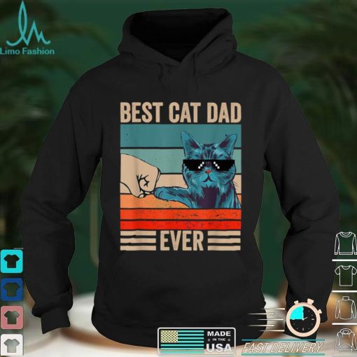 Vintage Best Cat Dad Ever Bump Fit T Shirt sweater shirt