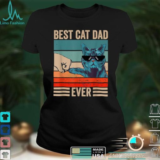 Vintage Best Cat Dad Ever Bump Fit T Shirt sweater shirt