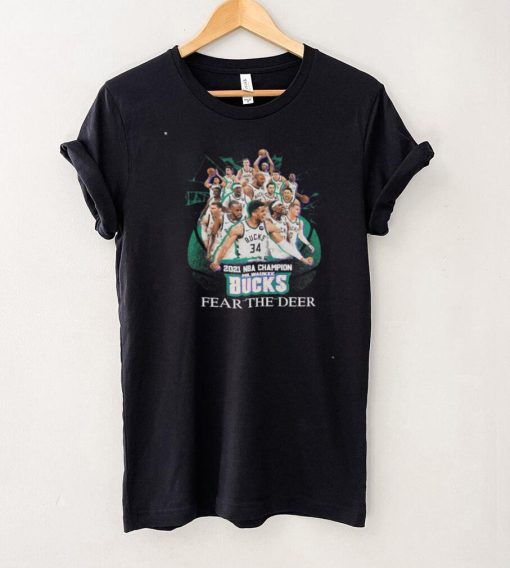 Vintage Fear The Deer Shirt Milwaukee Bucks Nba Basketball Champions 2021 Tshirt