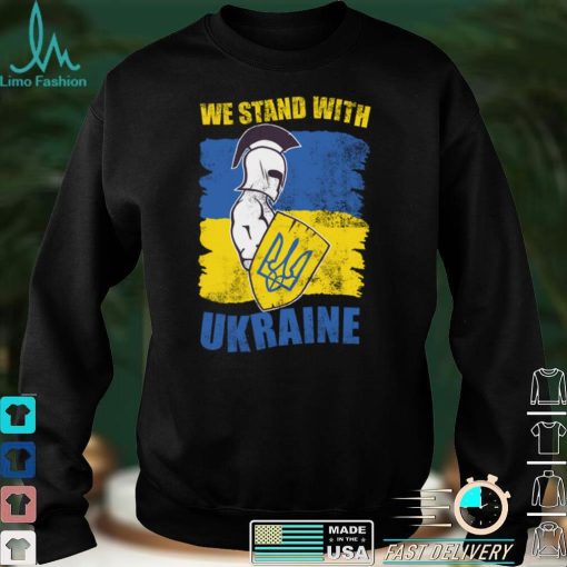 Vintage I Stand With Ukraine Support Ukrainians Warrior Flag Long Sleeve T Shirt