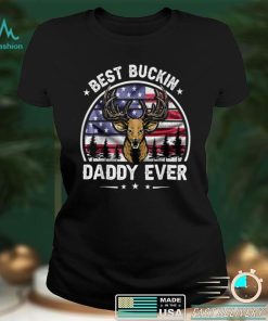 Vintage Retro USA Flag Best Buckin Daddy Ever, Deer Dad T Shirt sweater shirt