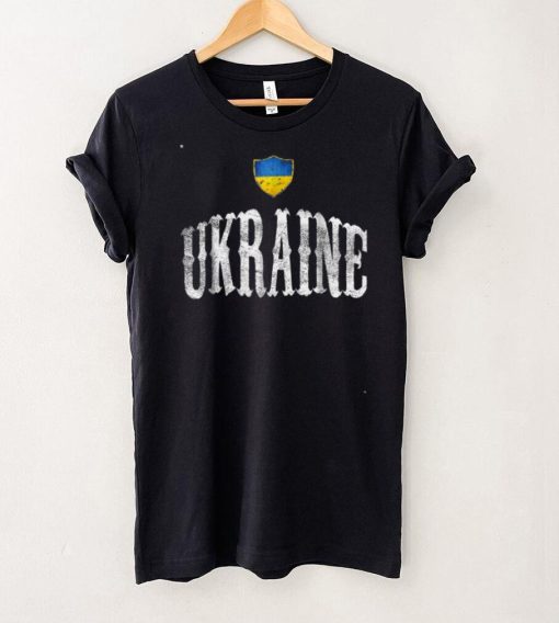 Vintage Ukraine Flag T shirt Ukrainians Pride Soccer Sports