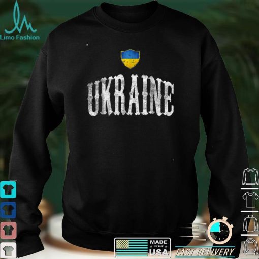 Vintage Ukraine Flag T shirt Ukrainians Pride Soccer Sports