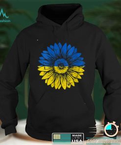 Womens Peace in Ukraine Sunflower Distressed Blue and Yellow V Neck T Shirt