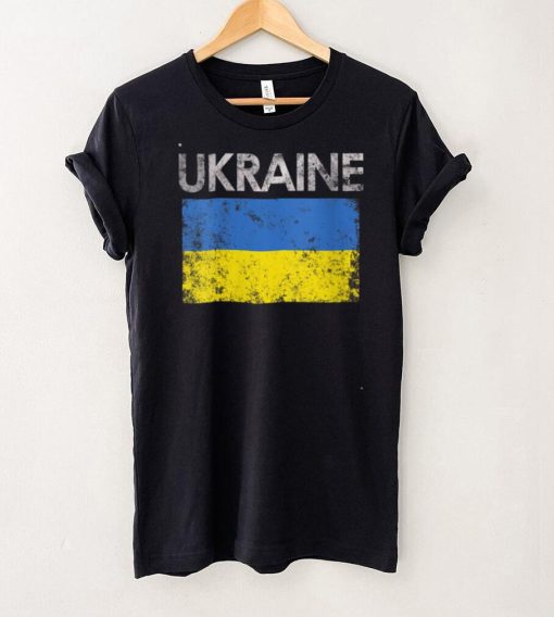 Womens Vintage Ukraine Ukrainian Flag Pride Gift V Neck T Shirt
