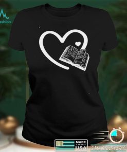 Book hearts bookworm book reading book lover book heart shirt