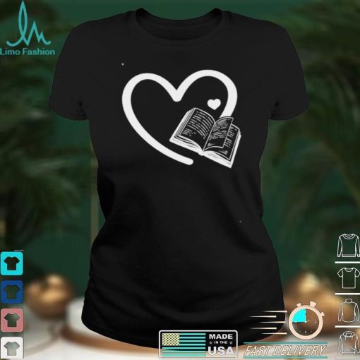 Book hearts bookworm book reading book lover book heart shirt