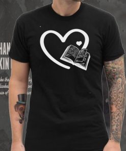 Book hearts bookworm book reading book lover book heart shirt