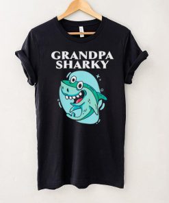 Grandpa sharky grandfather shark lover grandparent shirt