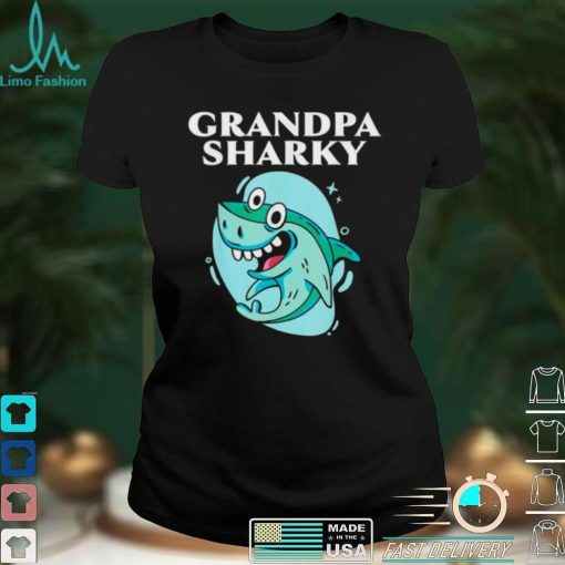 Grandpa sharky grandfather shark lover grandparent shirt