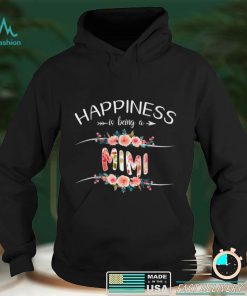 Happiness Is Being A Mimi Women Flower Decor Grandma T Shirt