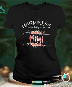 Happiness Is Being A Mimi Women Flower Decor Grandma T Shirt