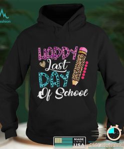 Happy Last Day Of School Shirt Kids Teacher Student Leopard T Shirt