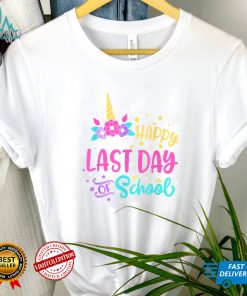 Happy Last Day Of School Unicorn Face Hello Summer Pool Girl T Shirt