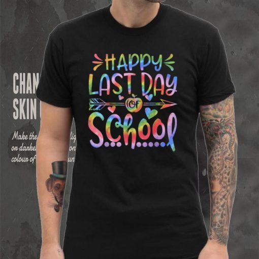 Happy Last Day of School Tie Dye Students and Teachers Gift T Shirt