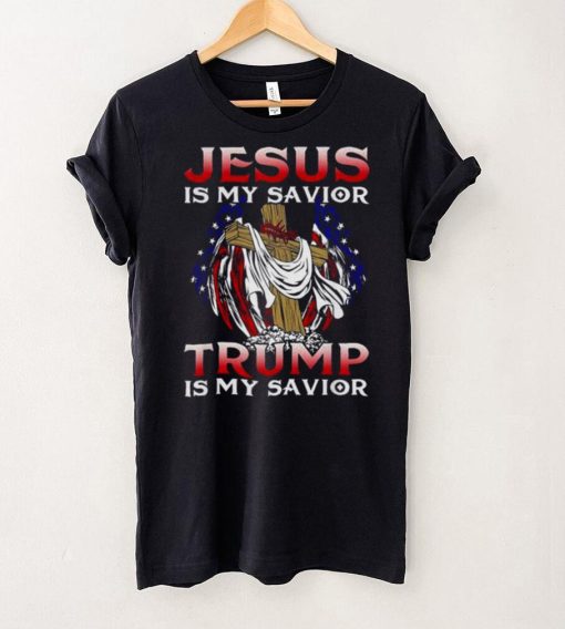 Jesus is my savior Trump is my savior president usa flag shirt