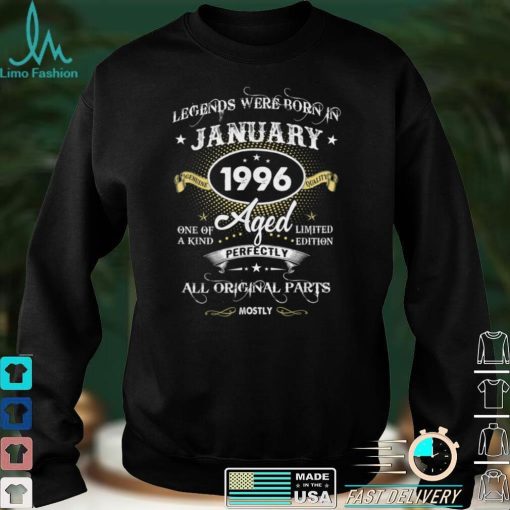 Legends Were Born In January 1996 27th Birthday Decoration T Shirt