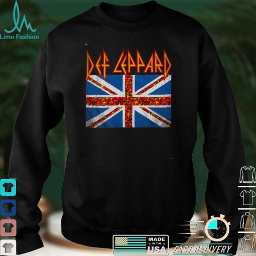 Leopard Print Union Jack Def Leppard T Shirt